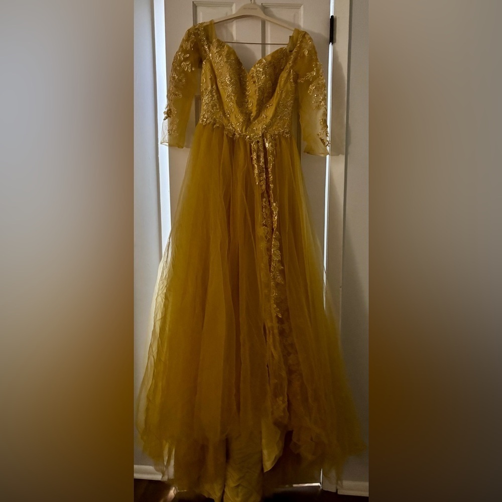 Golden Enchantment Princess Style Gown